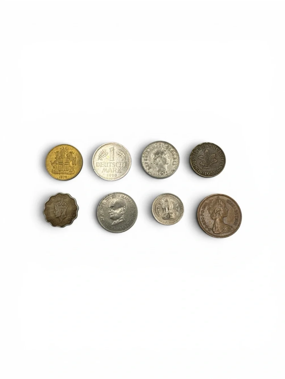 90 Mixed World Coins Foreign Coin Lot 20+ Countries Estate Collection Bulk